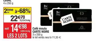 Cora x Carrefour Café moulu carte noire offre