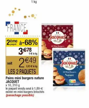 Cora x Carrefour Pains mini burgers nature jacquet offre