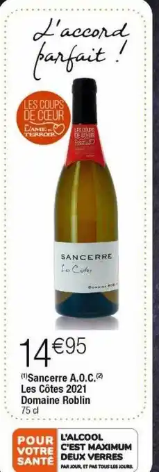 Sancerre a.o.c. les côtes 2021 domaine roblin