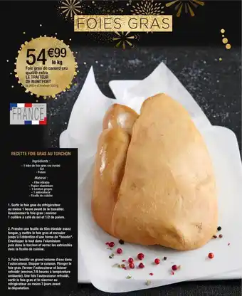 Foie gras de canard cru qualité extra le traiteur de montfort