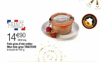 Foie gras d'oie entier mon foie gras traiteur