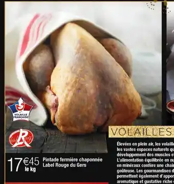Cora x Carrefour Pintade fermière chaponnée label rouge du gers offre