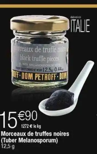 Morceaux de truffes noires (tuber melanosporum)