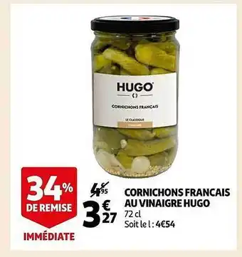 Auchan Cornichons français au vinaigre hugo offre