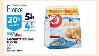 Auchan Bâtonnets de surimi auchan offre