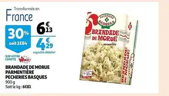 Auchan Brandade de morue parmentière pecheries basques offre