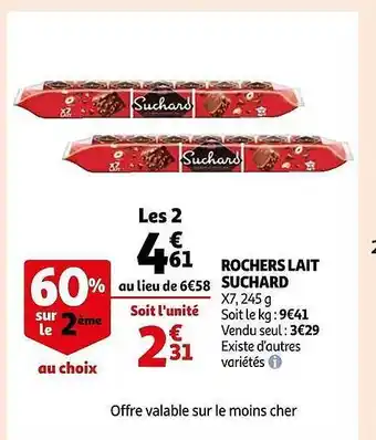 Auchan Rochers lait suchard offre
