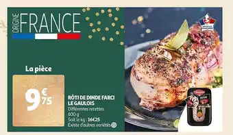Auchan Rôti de dinde farci le gaulois offre