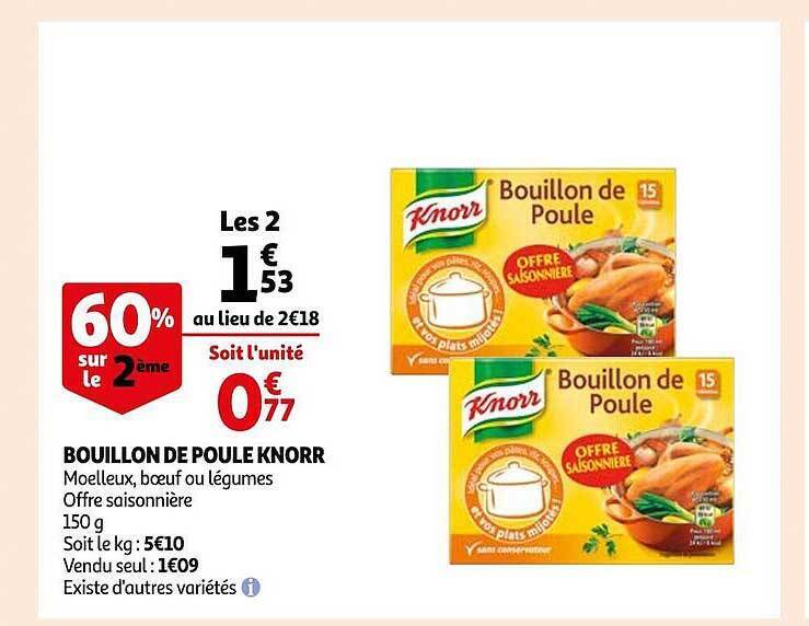 Promo Bouillon de poule knorr chez Auchan