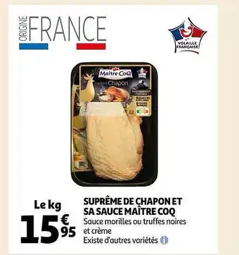 Auchan Suprême de chapon et sa sauce maître coq offre