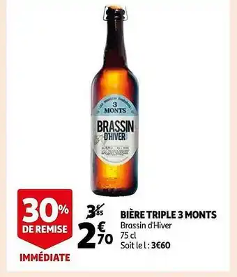 Auchan Bière triple 3 monts brassin d'hiver offre