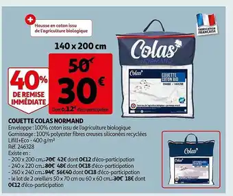 Auchan Couette colas normand offre
