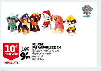 Auchan Peluche pat patrouille 27 cm offre