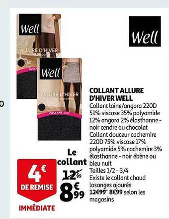 Auchan Collant allure d'hiver well offre
