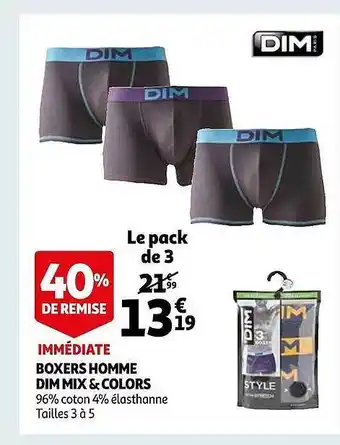 Auchan Boxers homme dim mix & colors offre