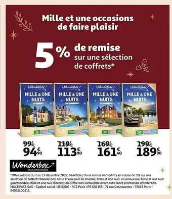 Auchan Coffrets wonderbox offre