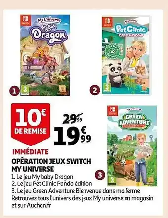 Auchan Opération jeux switch my universe offre