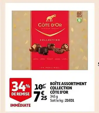 Auchan Boîte assortiment collection côte d'or offre