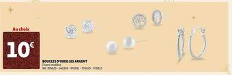 Auchan Boucles d'oreilles argent offre