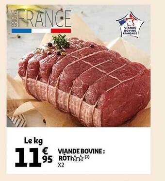 Auchan Viande bovine : rôti** offre