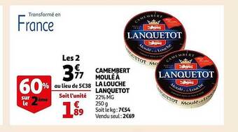 Auchan Camembert moulé à la louche lanquetot offre