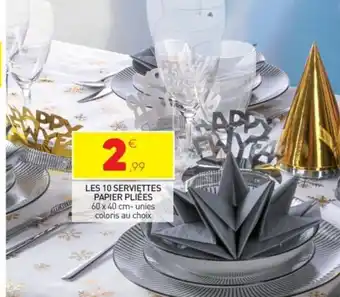 Stokomani Les 10 serviettes Papier Pliées offre
