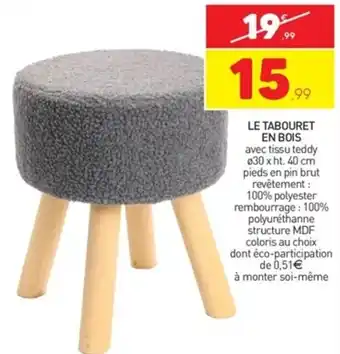 Stokomani Le Tabouret en Bois offre