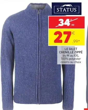 Le Gilet Chenille Zippé