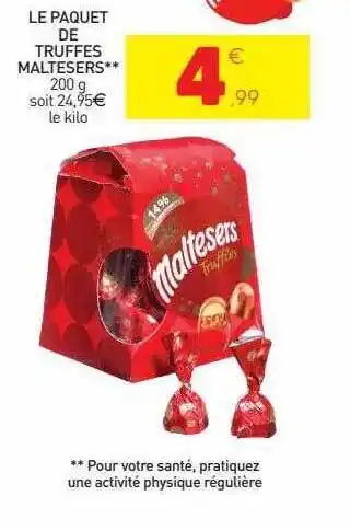 Le paquet de truffes maltesers