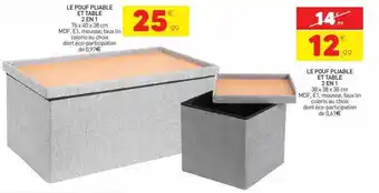 Stokomani Le pouf pliable et table 2 en 1, le pouf pliable et table 2 en 1 offre