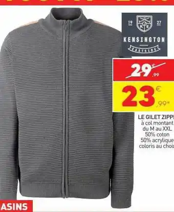 Le gilet zippé kensington