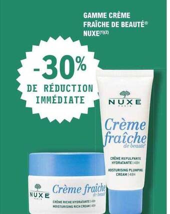 E.Leclerc Parapharmacie Gamme crème fraîche de beauté nuxe offre
