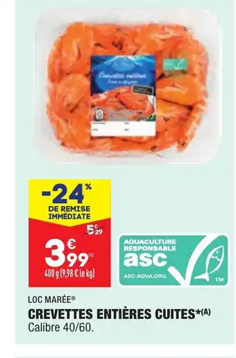 ALDI Crevettes Entières Cuites offre