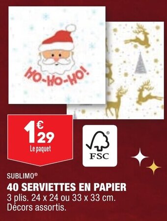 ALDI 40 Serviettes en Papier offre