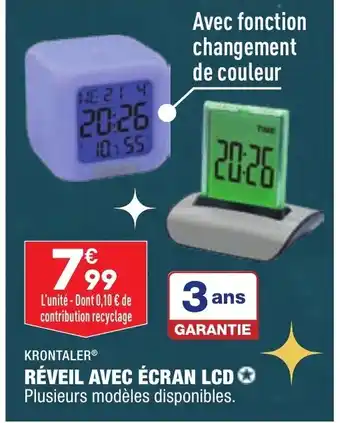 ALDI Réveil Avec Écran LCD offre
