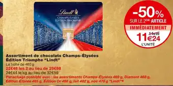 Monoprix Assortiment de Chocolats Champs-Élysées Édition Triomphe Lindt offre