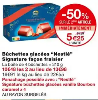Monoprix Bûchettes Glacées Nestlé Signature Façon Fraisier offre