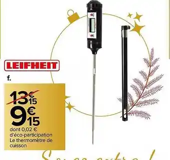 Carrefour Thermomètre de cuisson leifheit offre