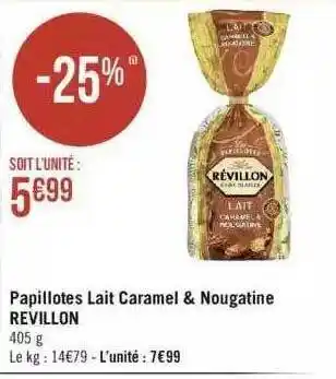 Géant Casino Papillotes lait caramel & nougatine révillon offre