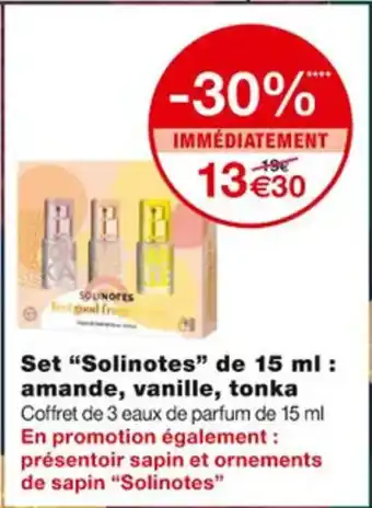 Monoprix Set Solinotes de 15 ml : Amande, Vanille, Tonka offre