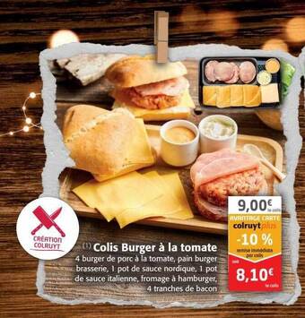 Colruyt Colis burger à la tomate offre