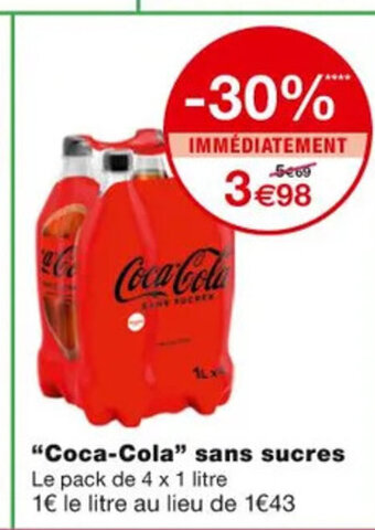 Monoprix Coca-Cola Sans Sucres offre