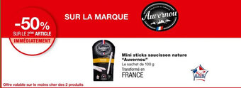 Monoprix Mini Sticks Saucisson Nature Auvernou offre