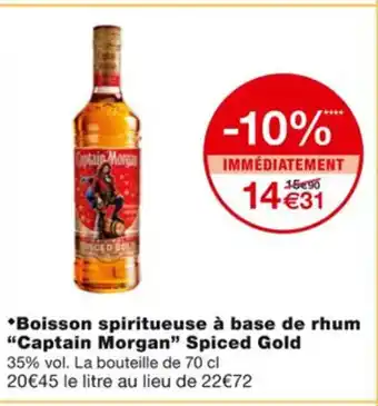 Monoprix Boisson Spiriteuse à Base de Rhum Captain Morgan Spiced Gold offre