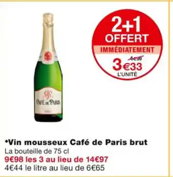 Monoprix Vin Mousseux Café de Paris Brut offre