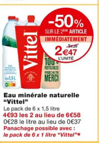 Monoprix Eau Minérale Naturelle Vittel offre