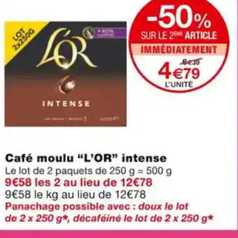 Monoprix Café Moulu L'Or Intense offre