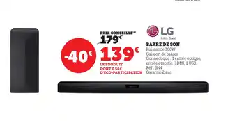 Super U Barre de Son offre
