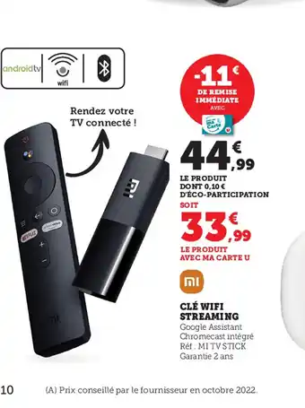 Super U Clé Wifi Streaming offre