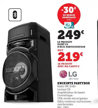 Super U LG Enceinte Partybox offre